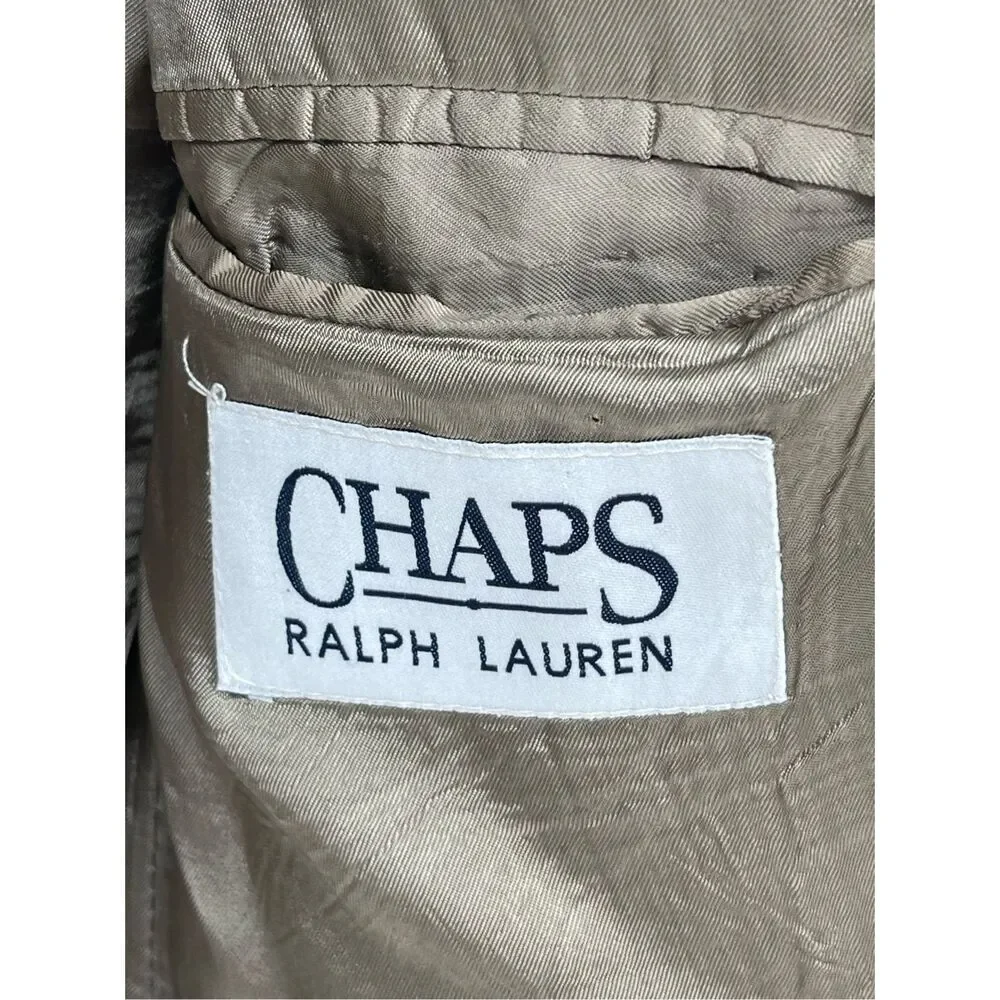 Chaps Ralph‎ Lauren Blazer Sport Coat Men Size 44R Tan Beige Suit Jacket